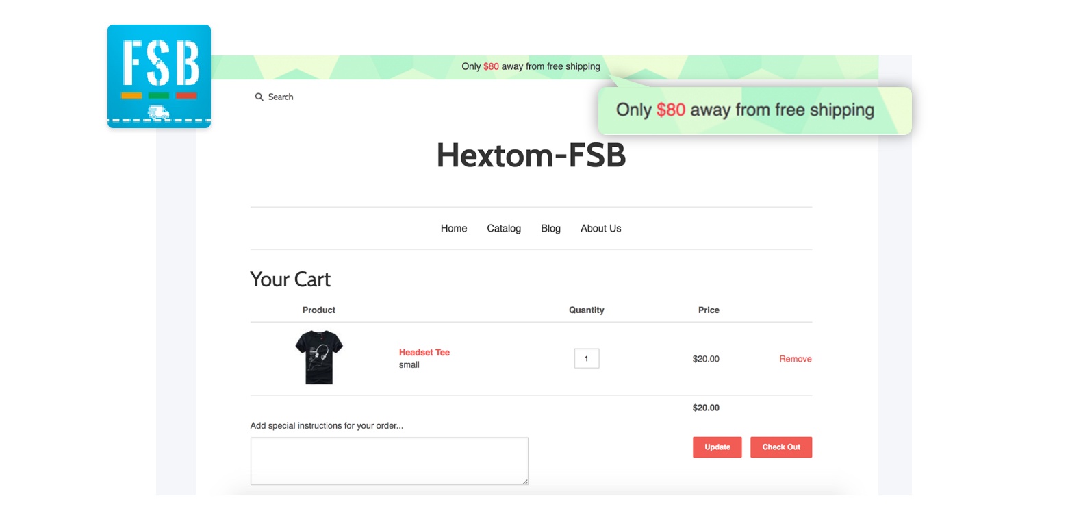 shipping bar product page