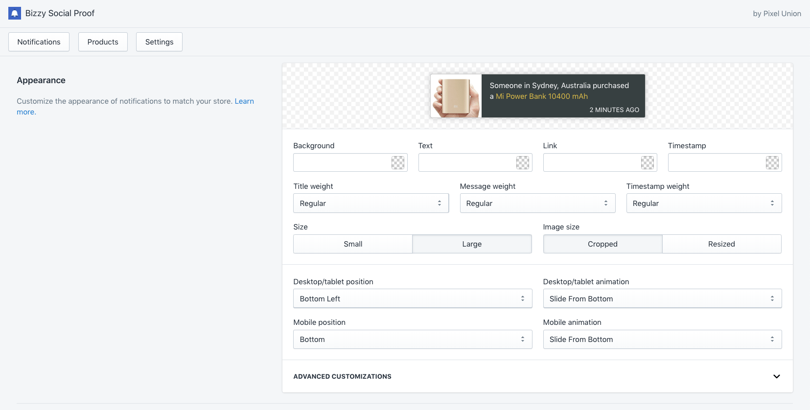 bizzy app shopify