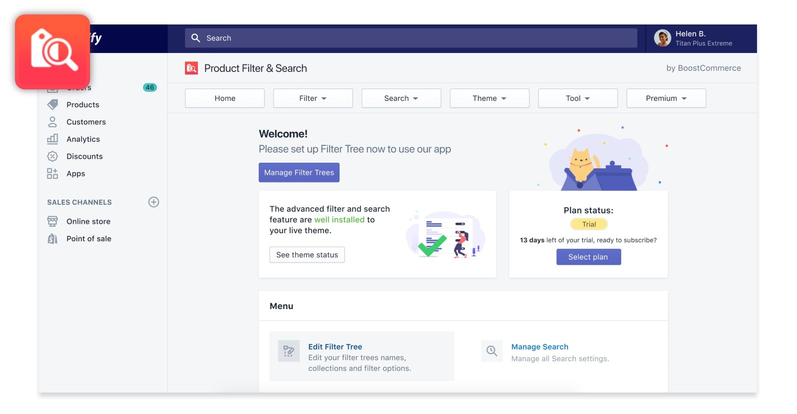 product filter search shopify