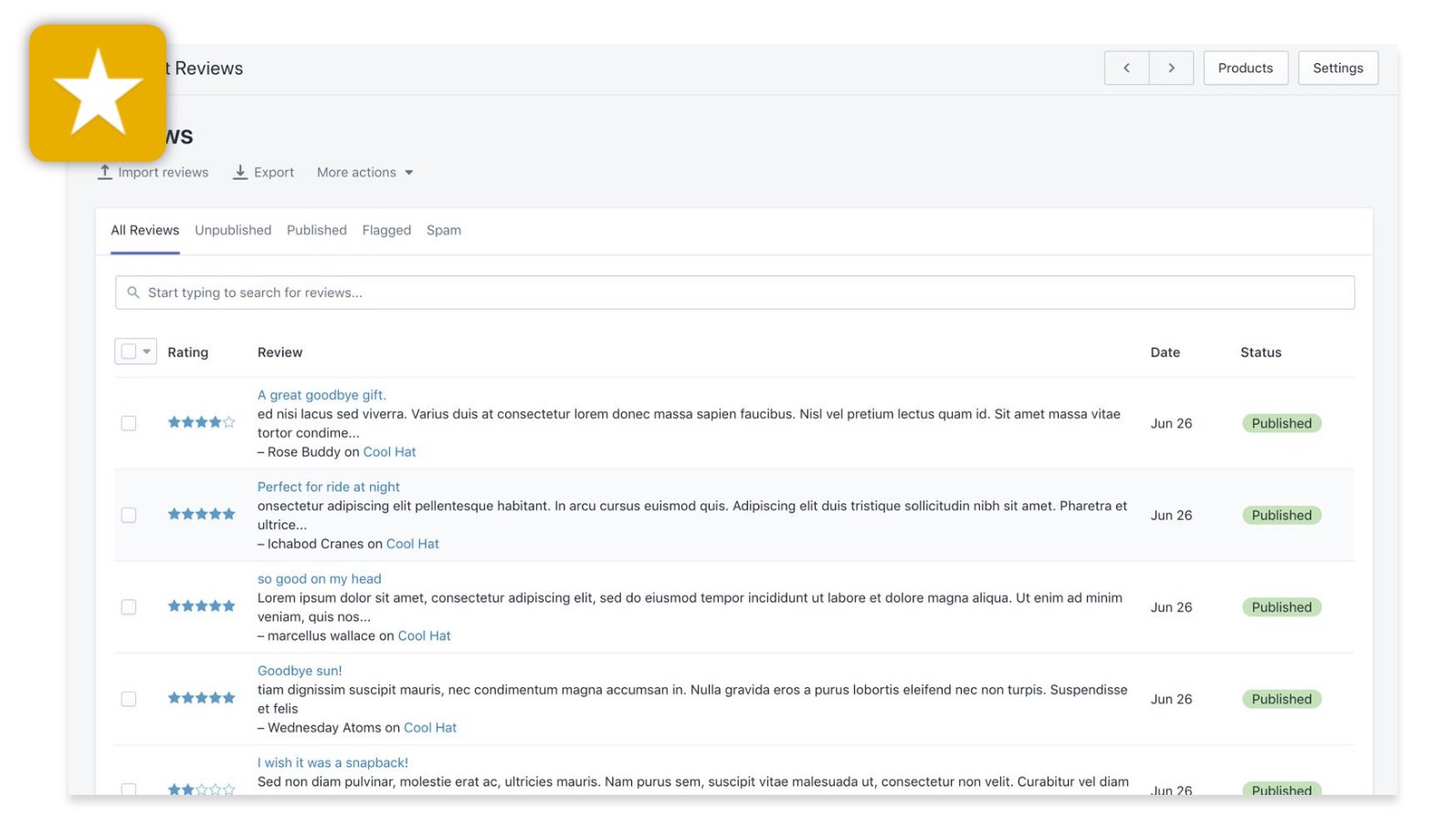 product reviews shopify 