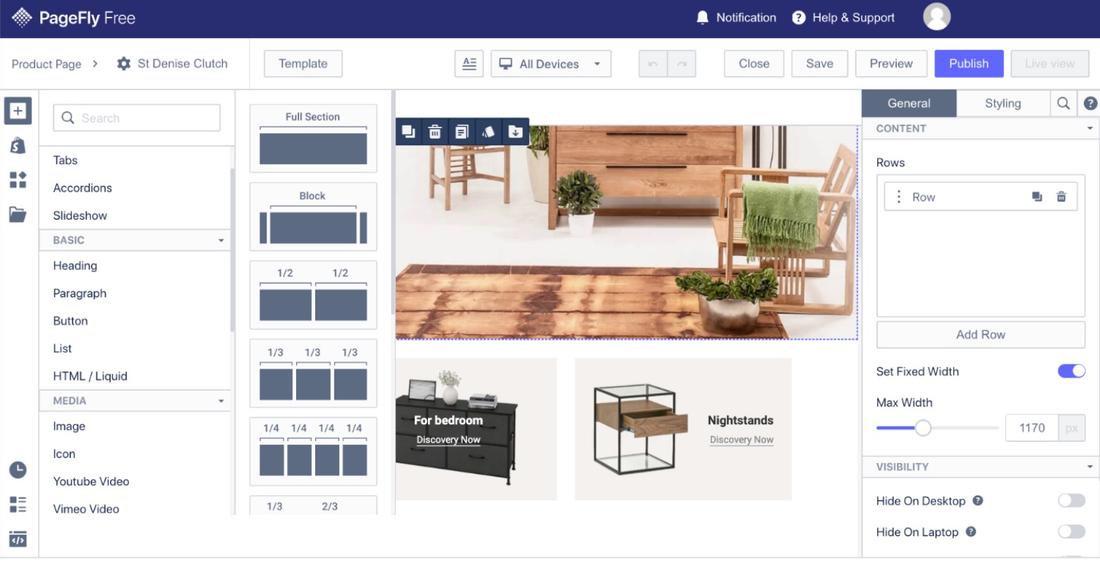 pagefly shopify page builder
