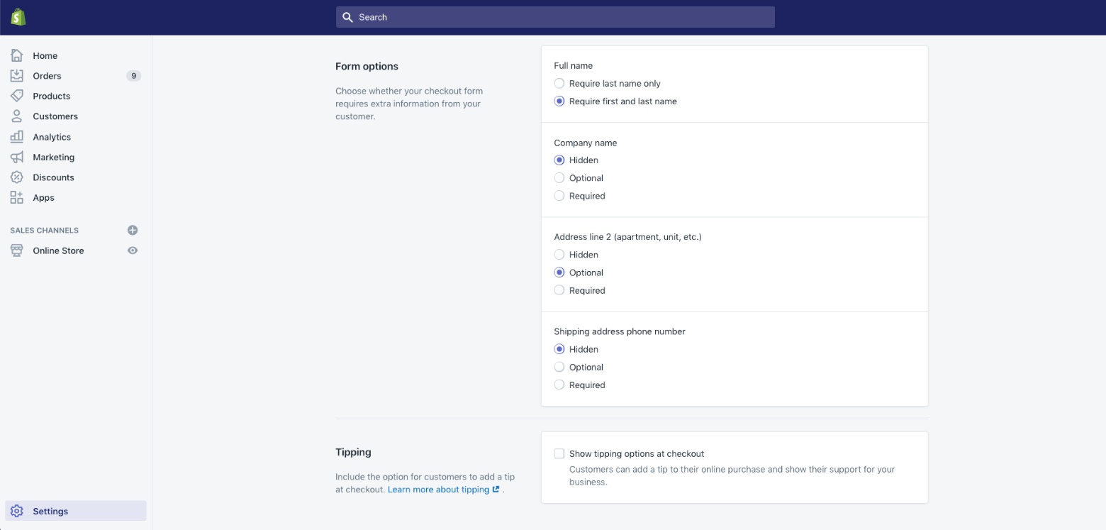 checkout shopify sales funnel