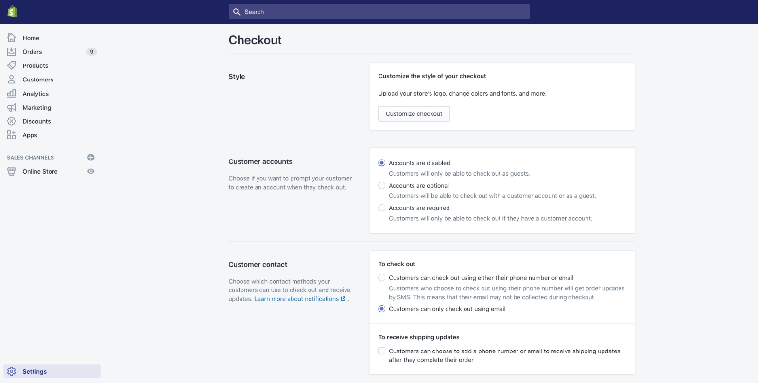 enable guest checkout