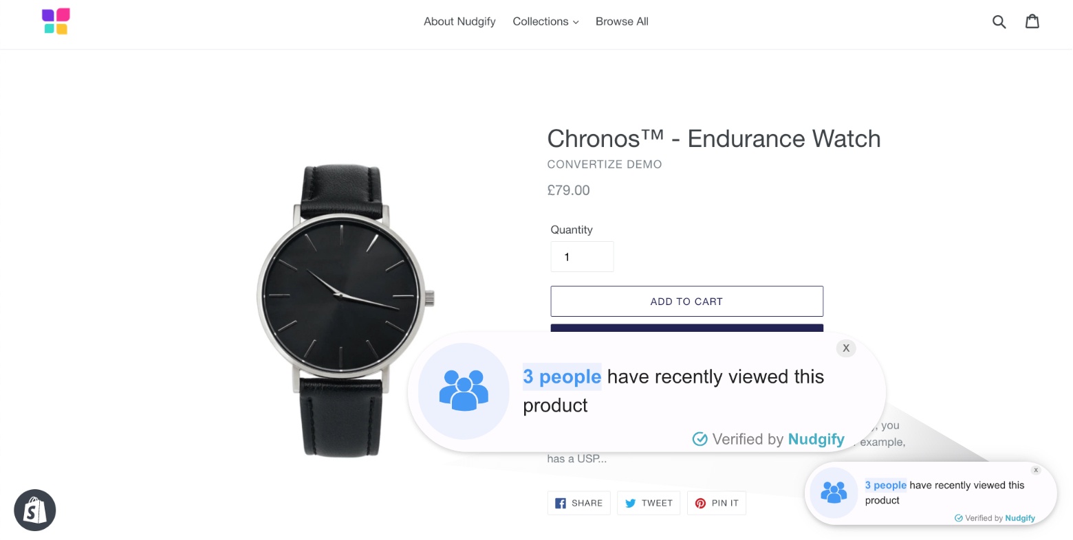 shopify sales funnel social proof app