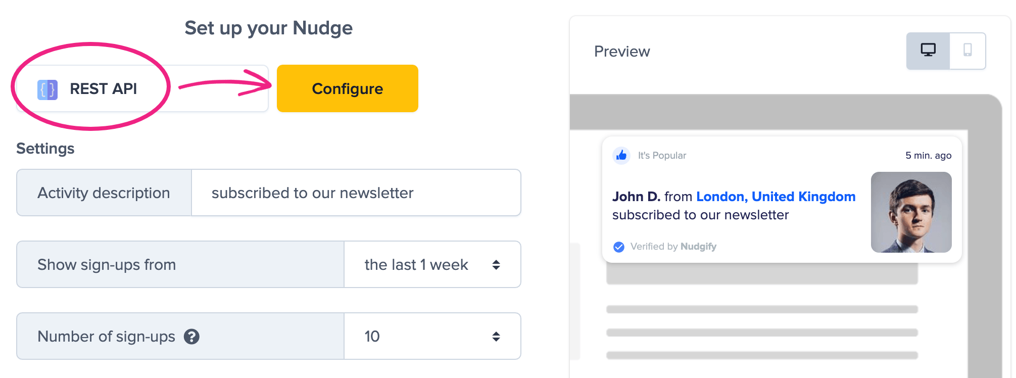 rest api social proof
