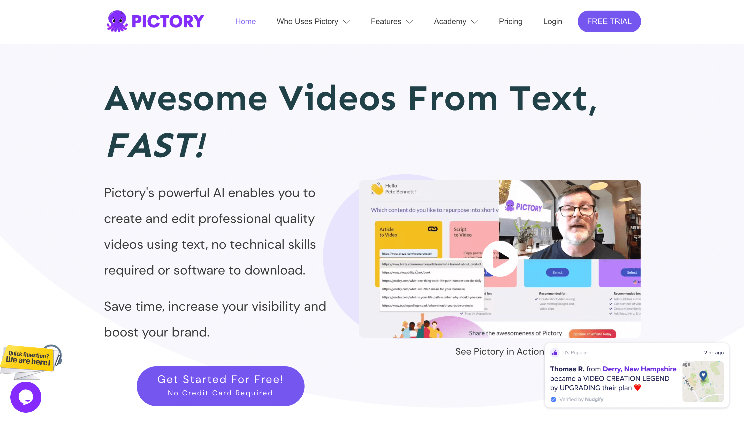 pictory.ai social proof
